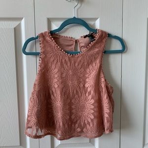 Light pink lace tank top